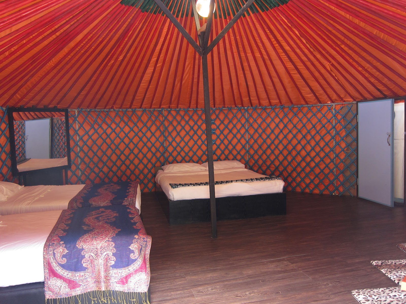 Wind Paradise Blog The yurt’s interiors are decked out in Mongolian inspired designs.